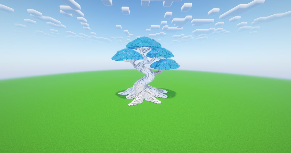 Minecraft Azure Bonsai Tree preview 2
