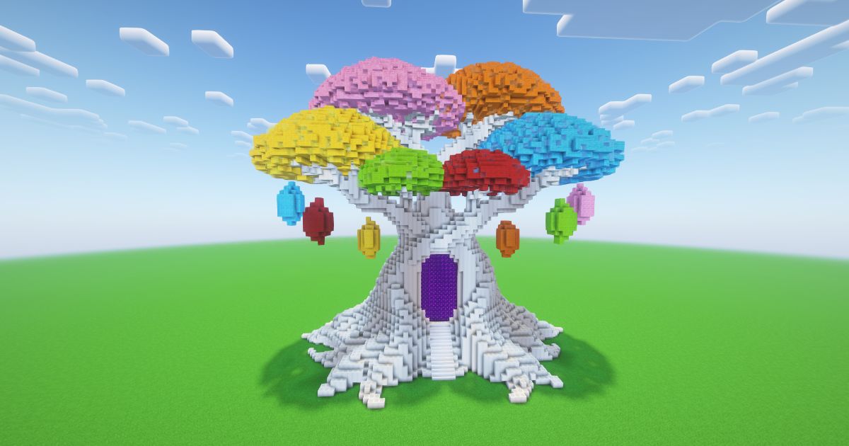 Minecraft Rainbow Bonsai Nether Portal