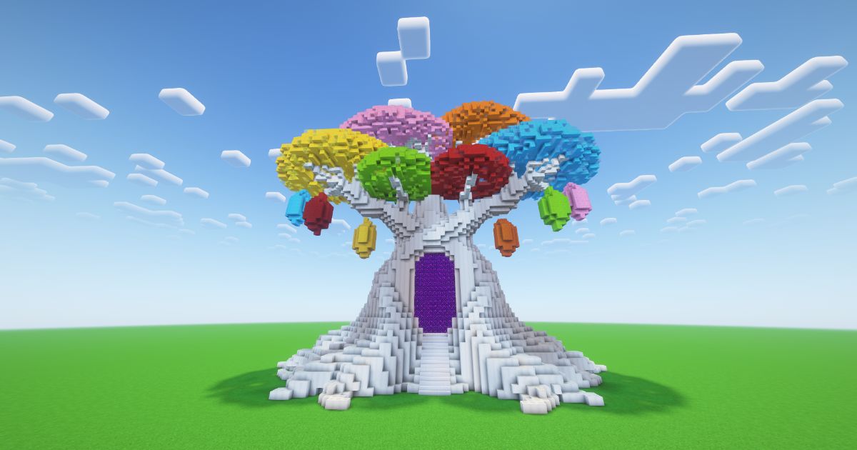 Minecraft Rainbow Bonsai Nether Portal preview 2