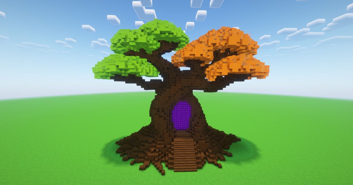 Minecraft Seasonal Bonsai Nether Portal