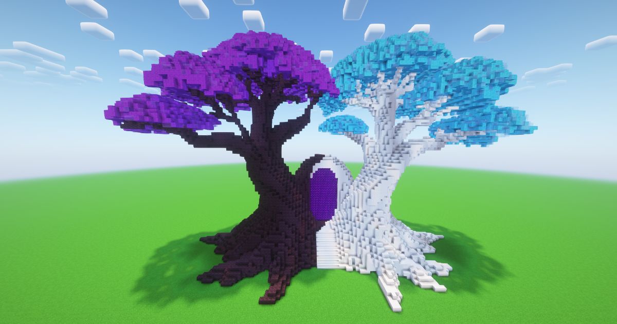 Minecraft Yin Yang Bonsai Nether Portal