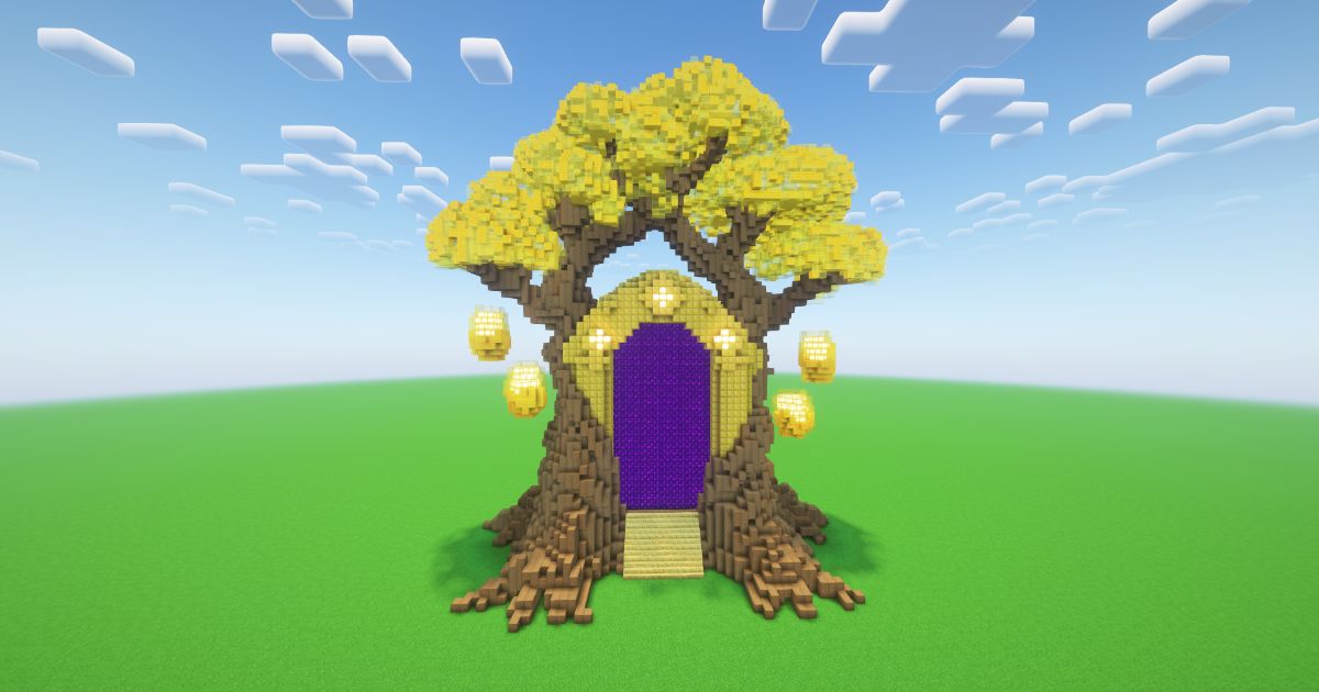 Minecraft Golden Tree Nether Portal