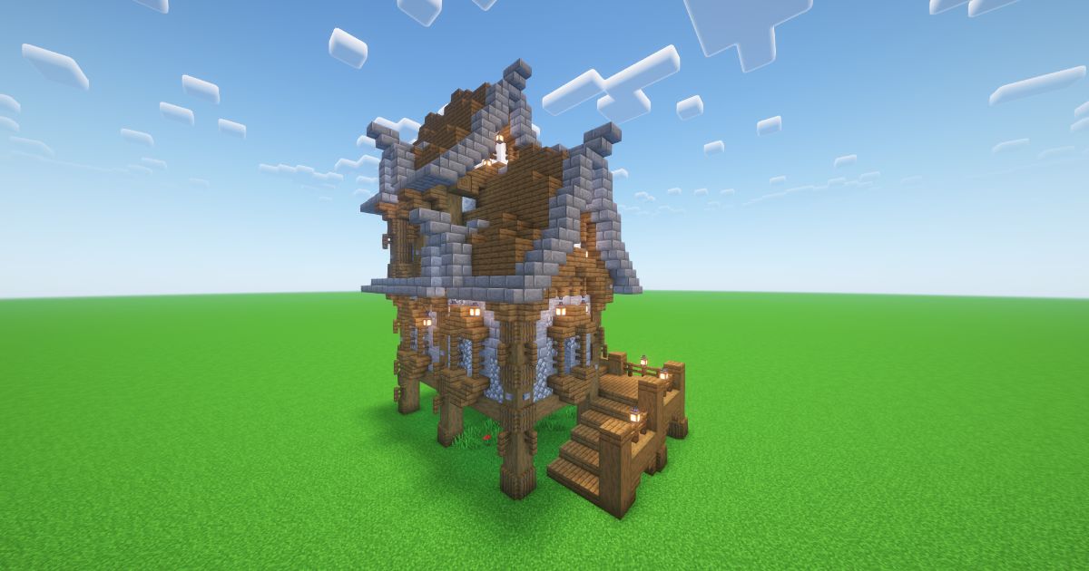 Minecraft Rustic Medieval Cottage preview 1