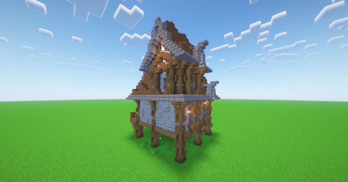 Minecraft Rustic Medieval Cottage preview 2