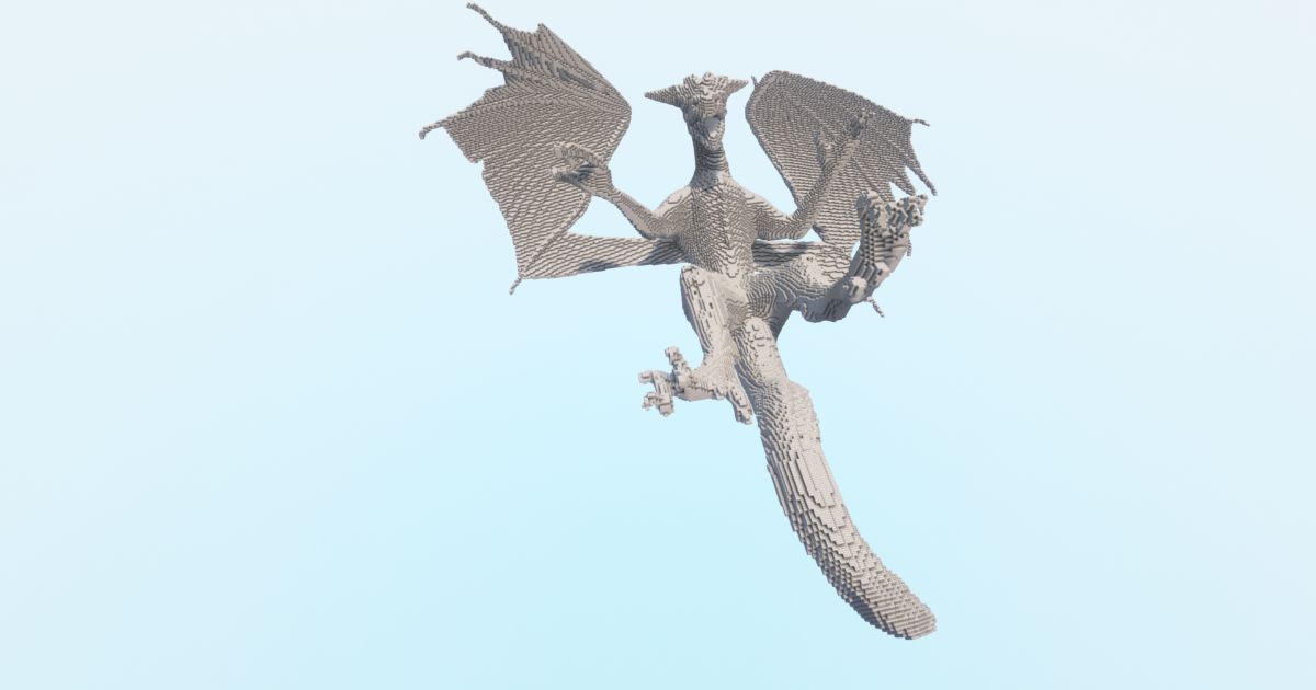 FREE Minecraft BIG Fallen Dragon preview 1