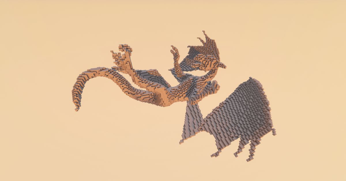 FREE Minecraft Small Fallen Dragon preview 1