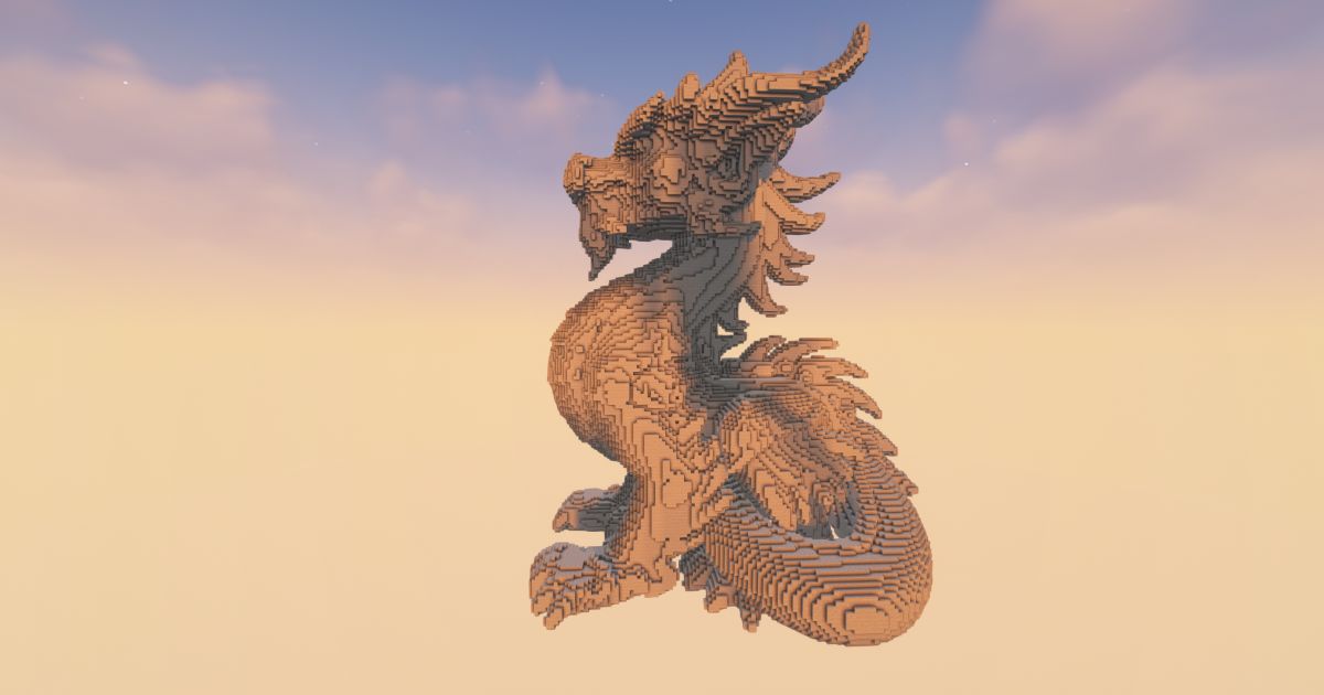 FREE Minecraft Sitting Chinese Dragon preview 2