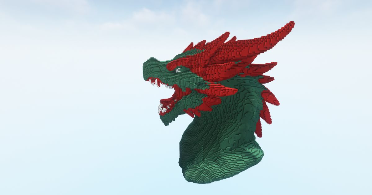 Minecraft Dragon Head Green