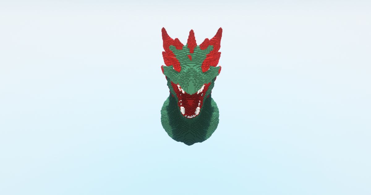 Minecraft Dragon Head Green preview 2
