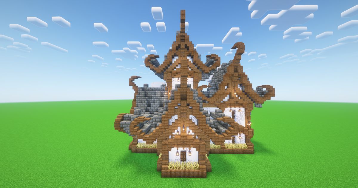 Minecraft Ghast Fantasy House preview 1