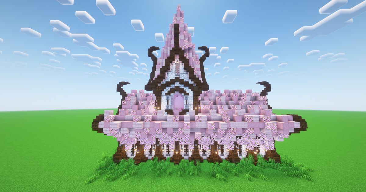 Minecraft Cherry Fantasy House preview 1