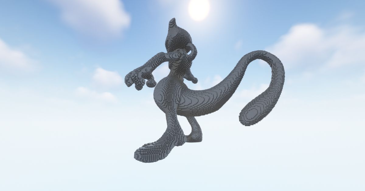 FREE Minecraft Pokémon Mega Mew2 Statue preview 1