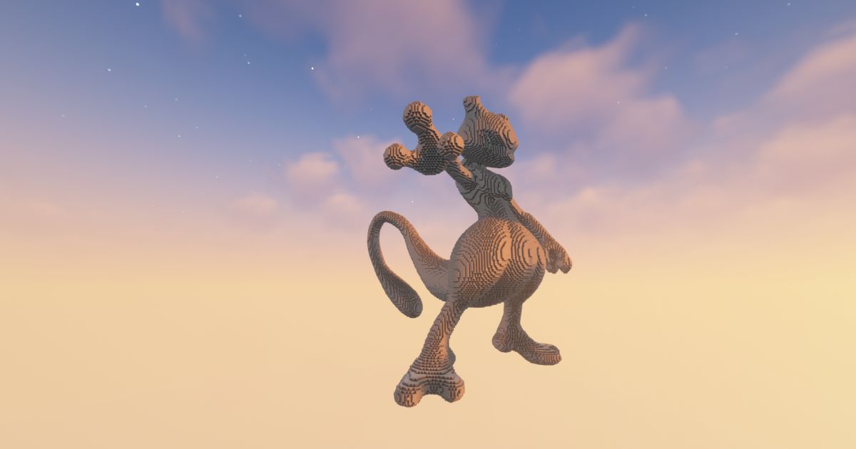 FREE Minecraft Pokémon Mega Mew2 Statue preview 2