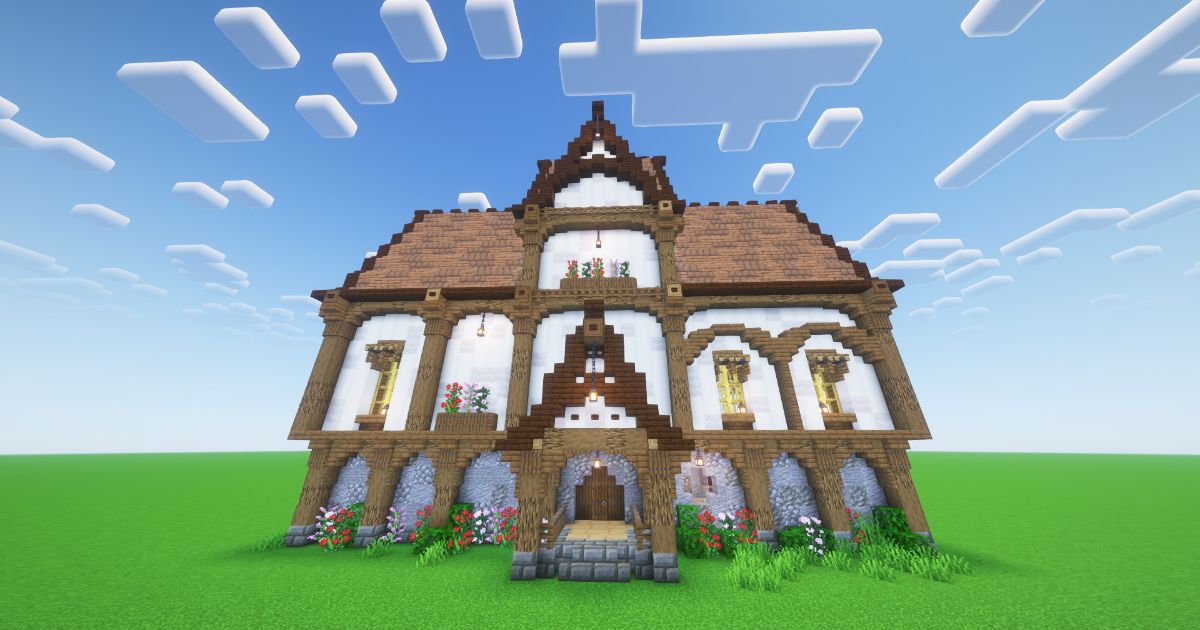 Minecraft Rustic Medieval Mansion preview 1