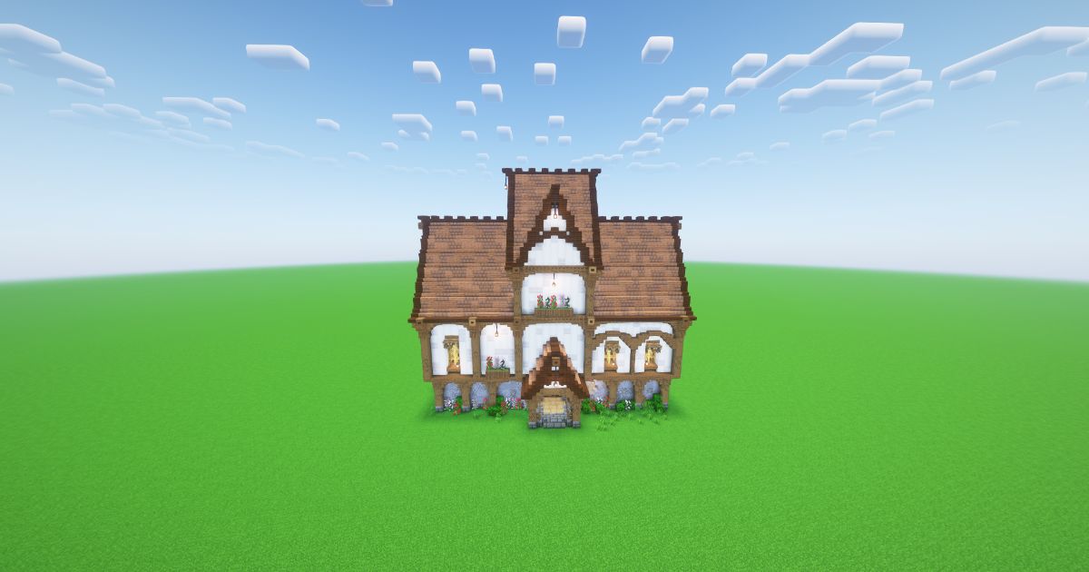 Minecraft Rustic Medieval Mansion preview 2
