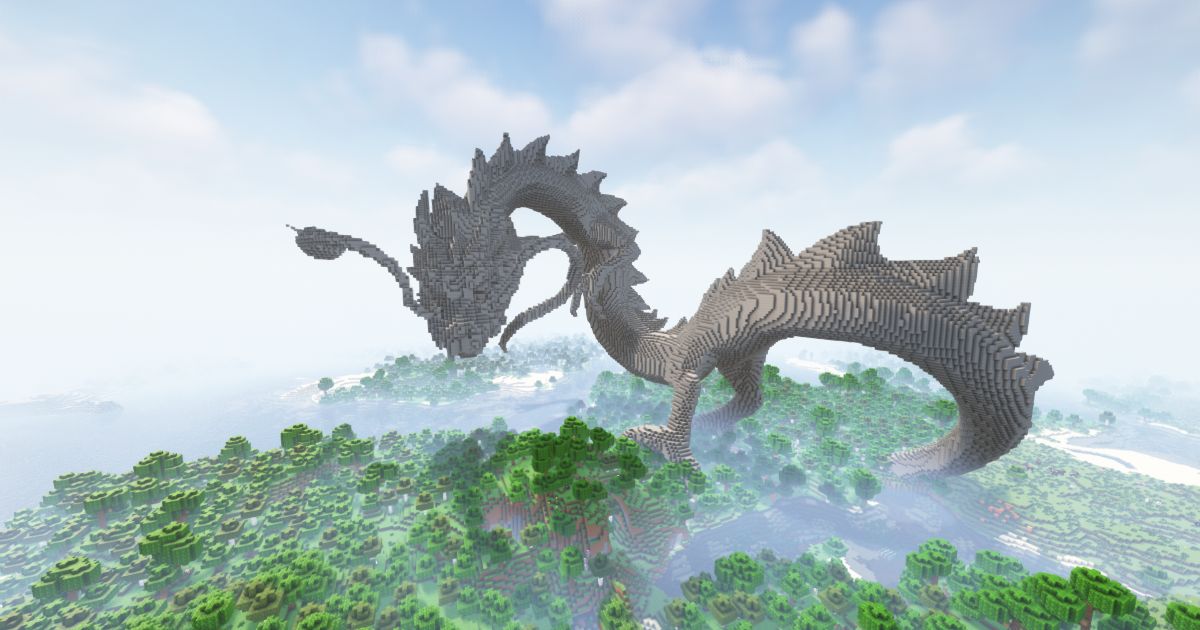 FREE Minecraft Dragon Snake Chinese Statue