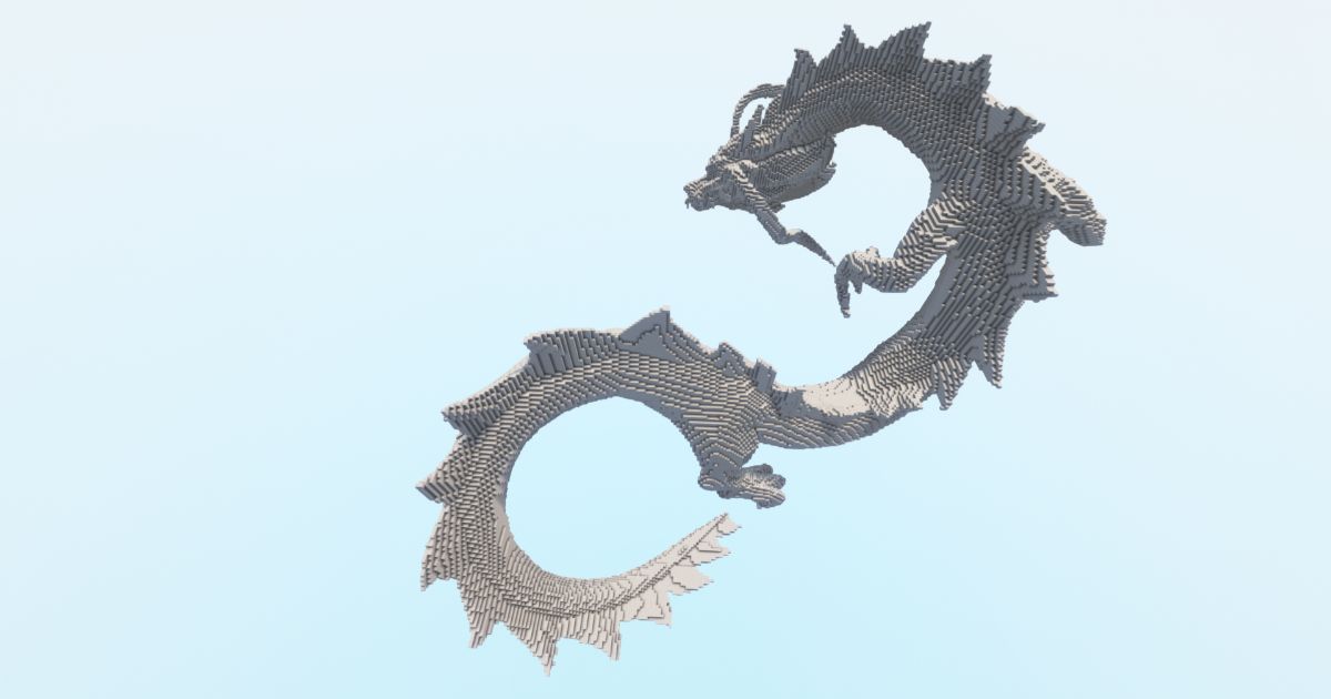 FREE Minecraft Dragon Snake Chinese Statue preview 2