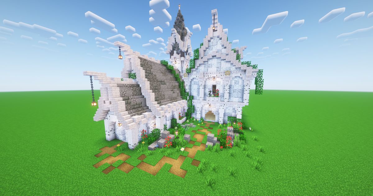 Minecraft Pale Oak Medieval House