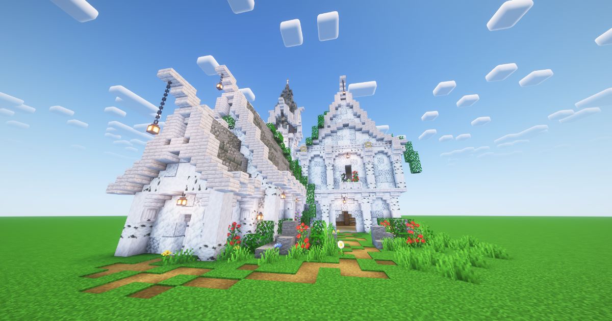 Minecraft Pale Oak Medieval House preview 2