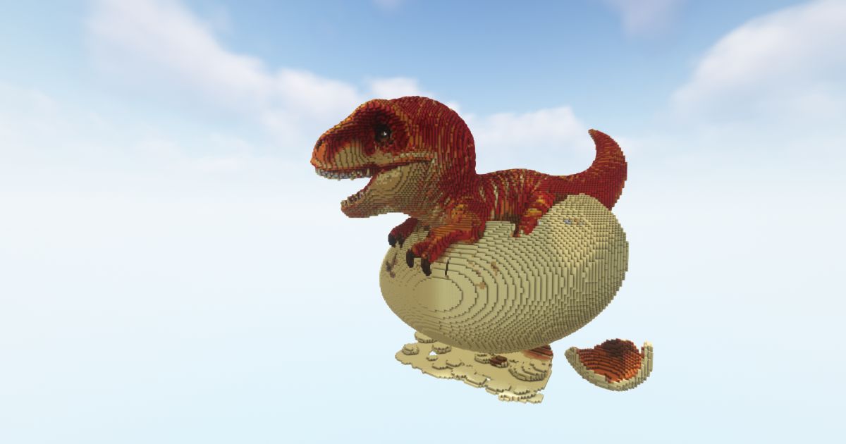 Minecraft Dinosaur Egg Statue