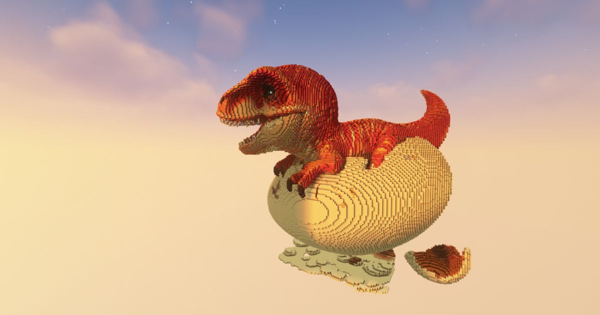 Minecraft Dinosaur Egg Statue preview 1