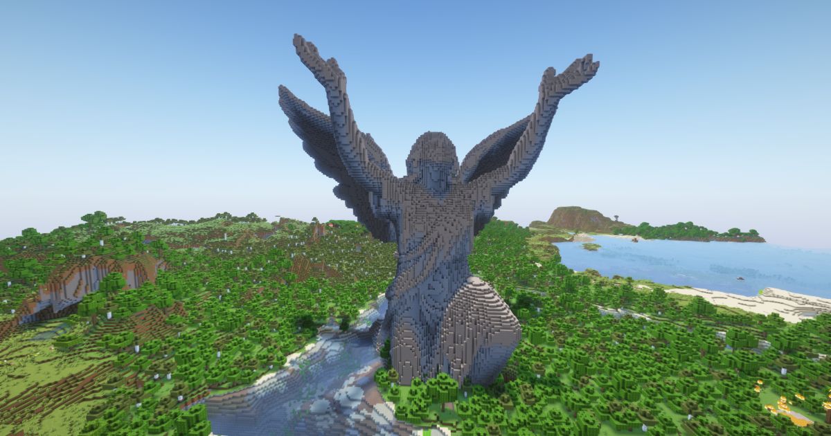 FREE Minecraft Worshiping Angel Statue