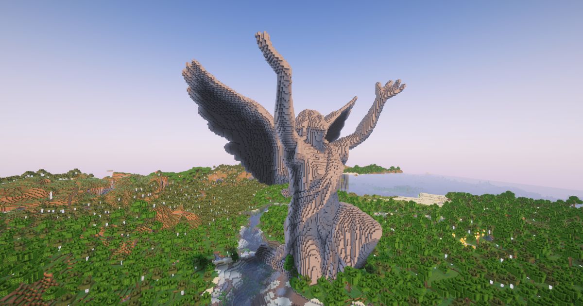 FREE Minecraft Worshiping Angel Statue preview 1