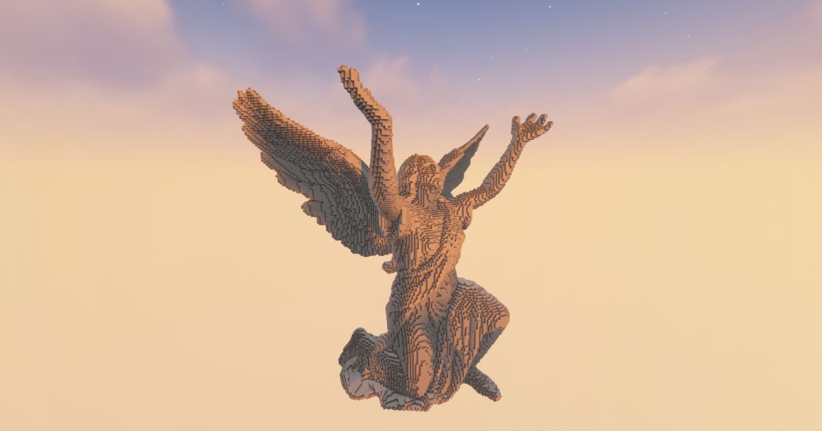 FREE Minecraft Worshiping Angel Statue preview 2
