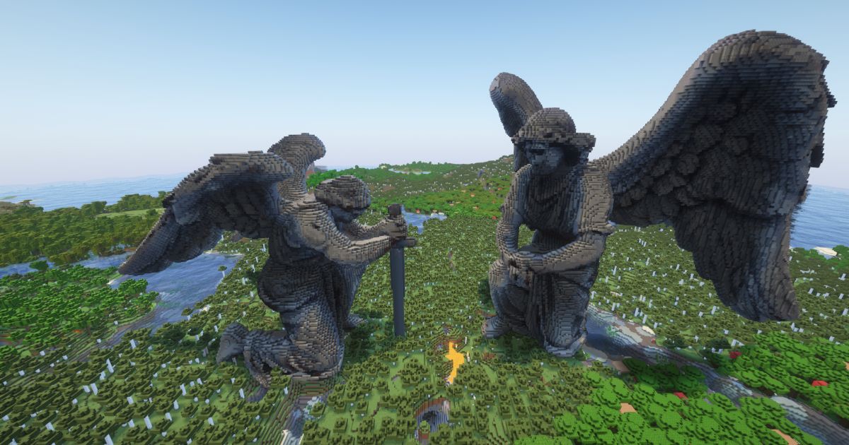 FREE Minecraft God Angel Statue