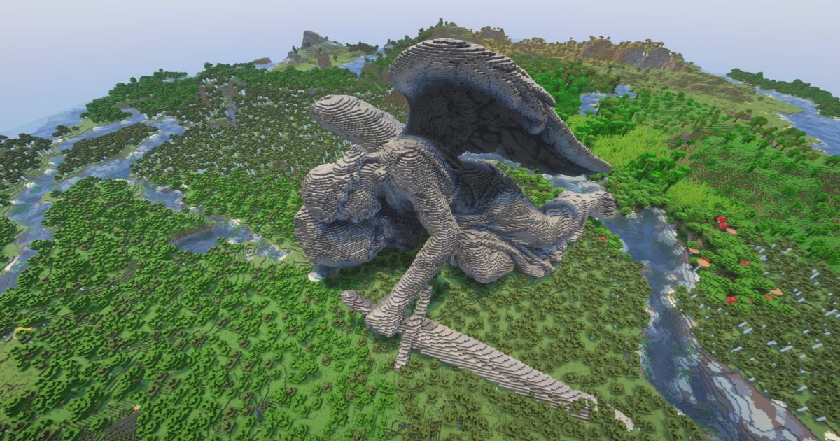 FREE Minecraft Reclining Angel Statue