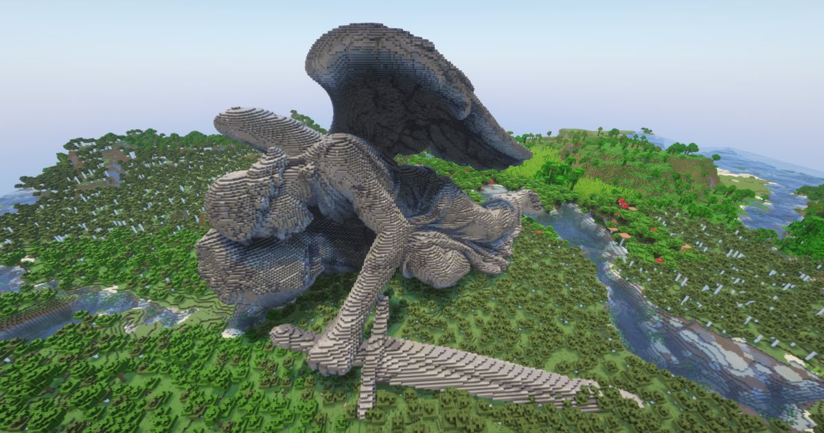 FREE Minecraft Reclining Angel Statue preview 1