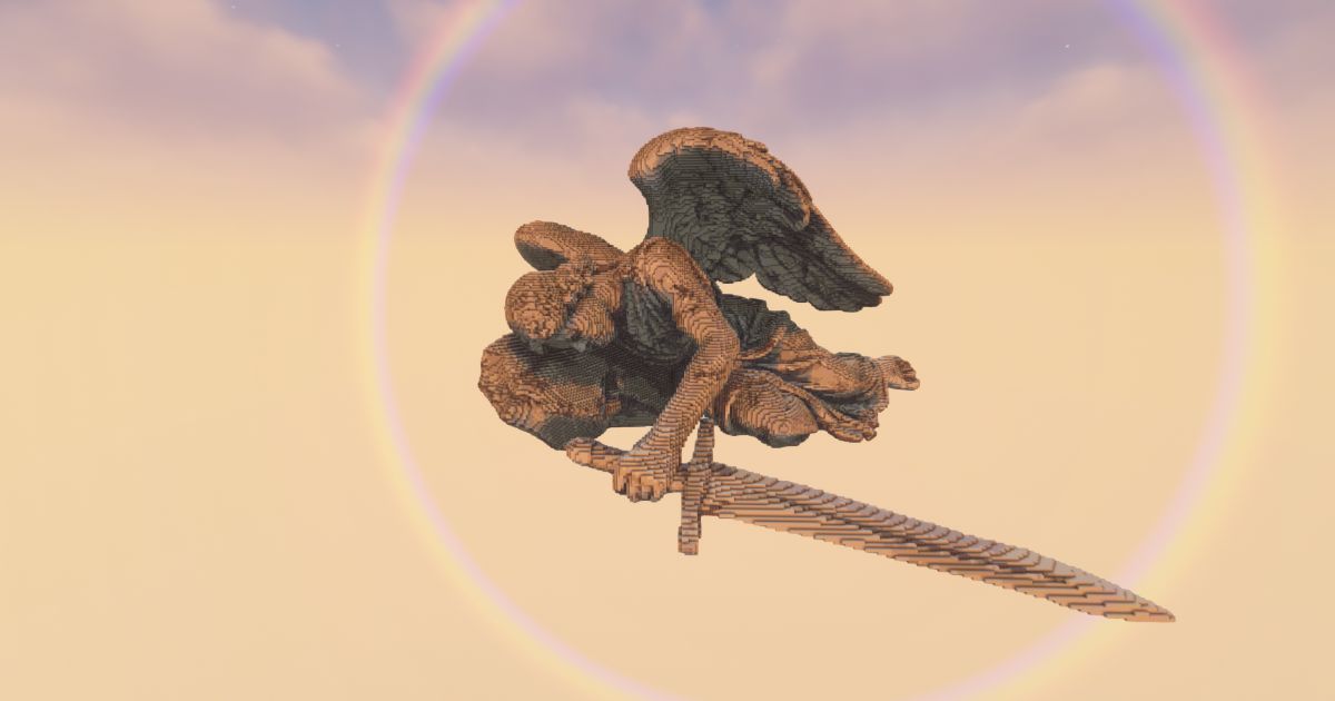 FREE Minecraft Reclining Angel Statue preview 2