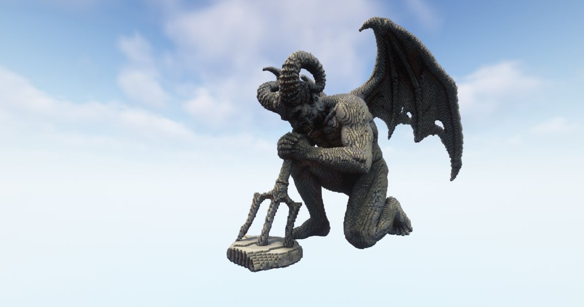 FREE Minecraft Knees Gargoyle Statue preview 2