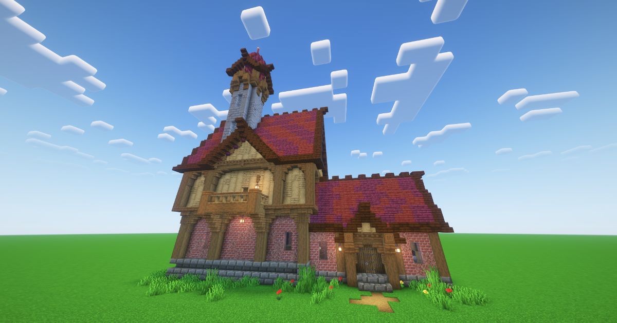 Minecraft Brick Medieval House preview 1