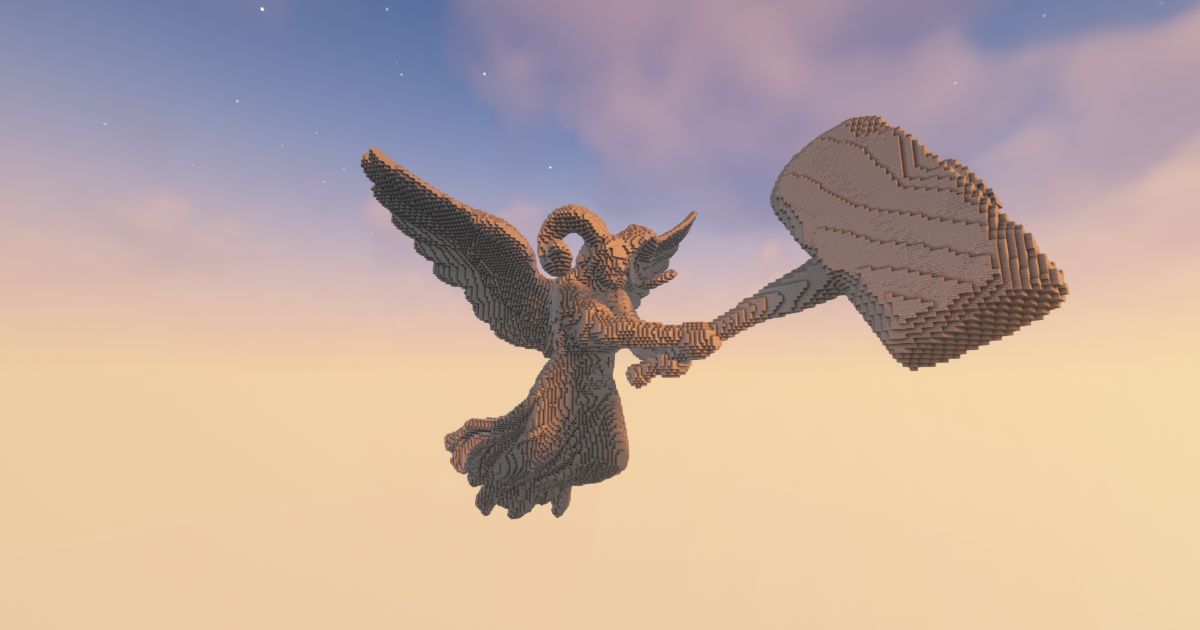 FREE Minecraft Angel War Statue preview 1