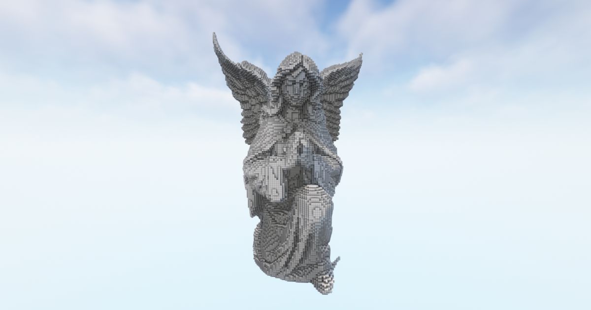 FREE Minecraft Angel Praying Statue
