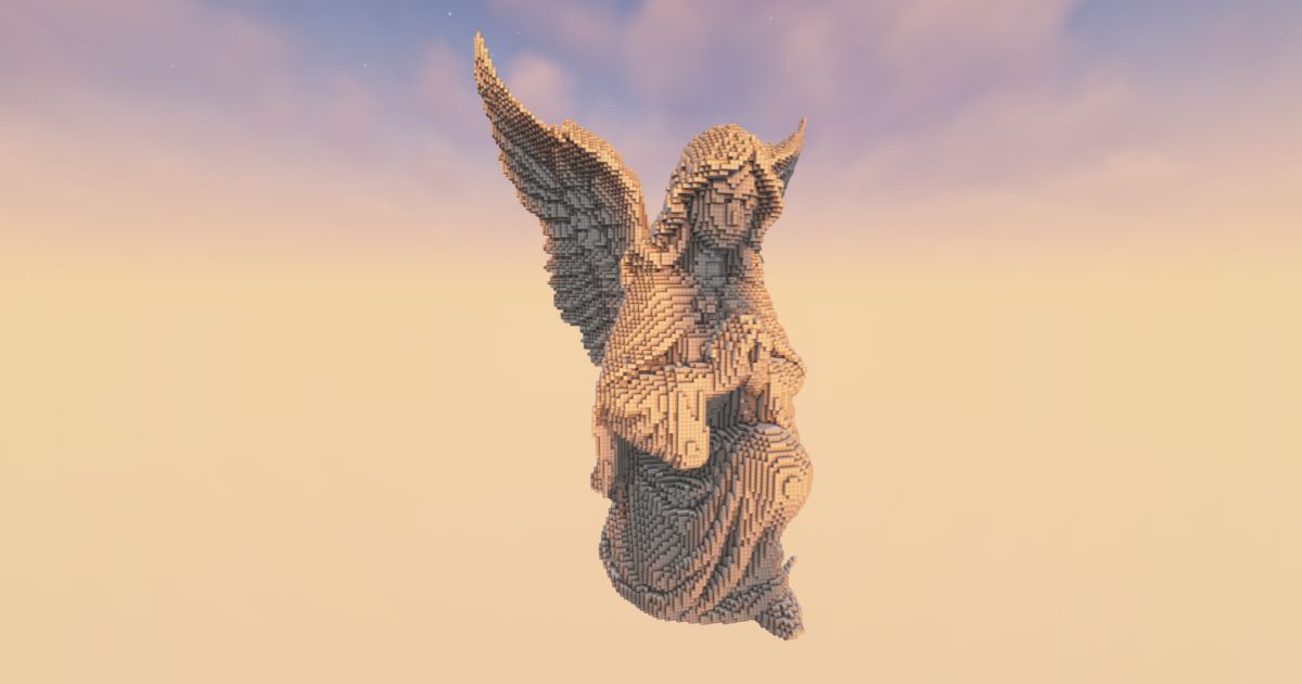 FREE Minecraft Angel Praying Statue preview 2