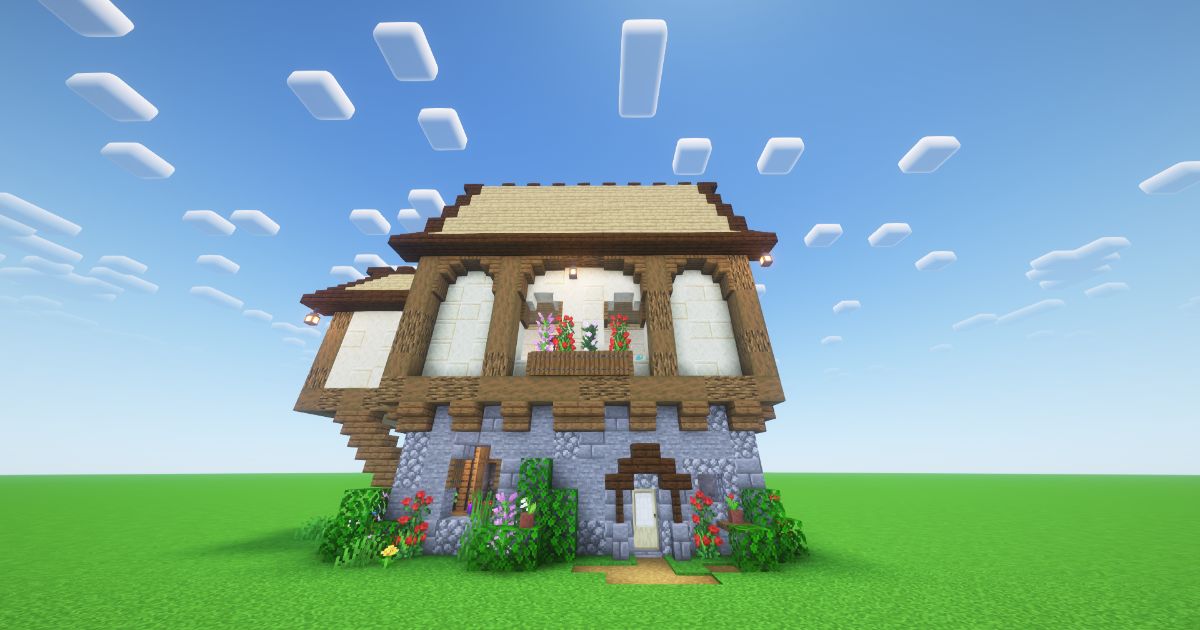 Minecraft Sandstone Medieval House preview 1