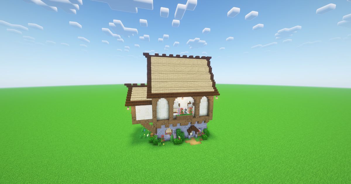 Minecraft Sandstone Medieval House preview 2