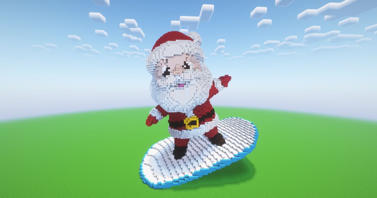 Minecraft Christmas Santa Claus Surf