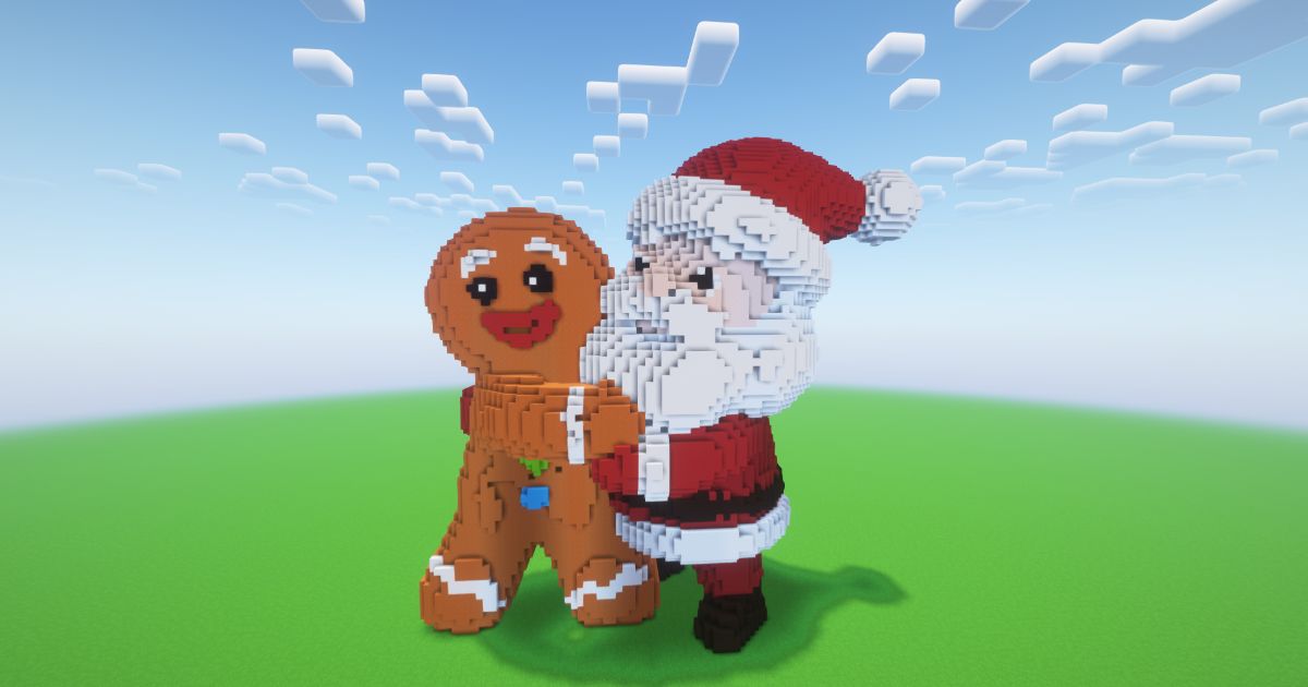 Minecraft Christmas Santa Claus & Gingerbread