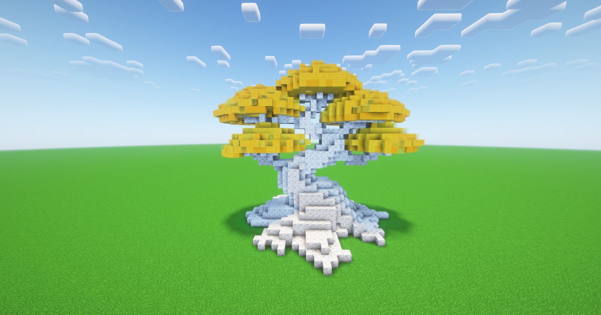 Minecraft Small Golden Bonsai Tree