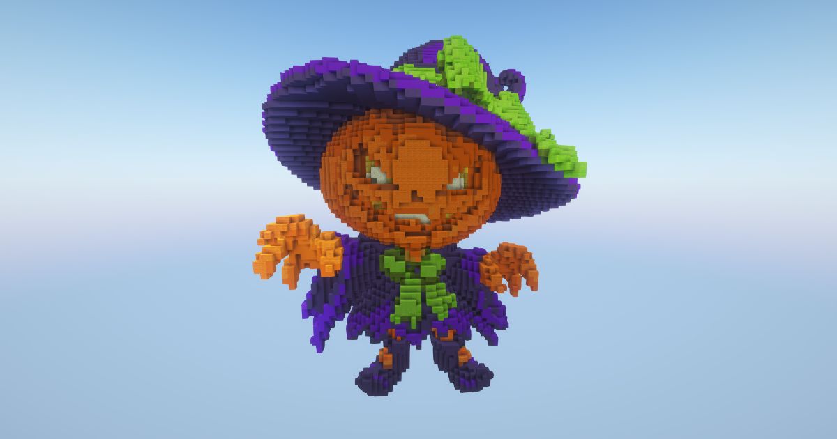 Minecraft Halloween Pumpkin Scarecrow