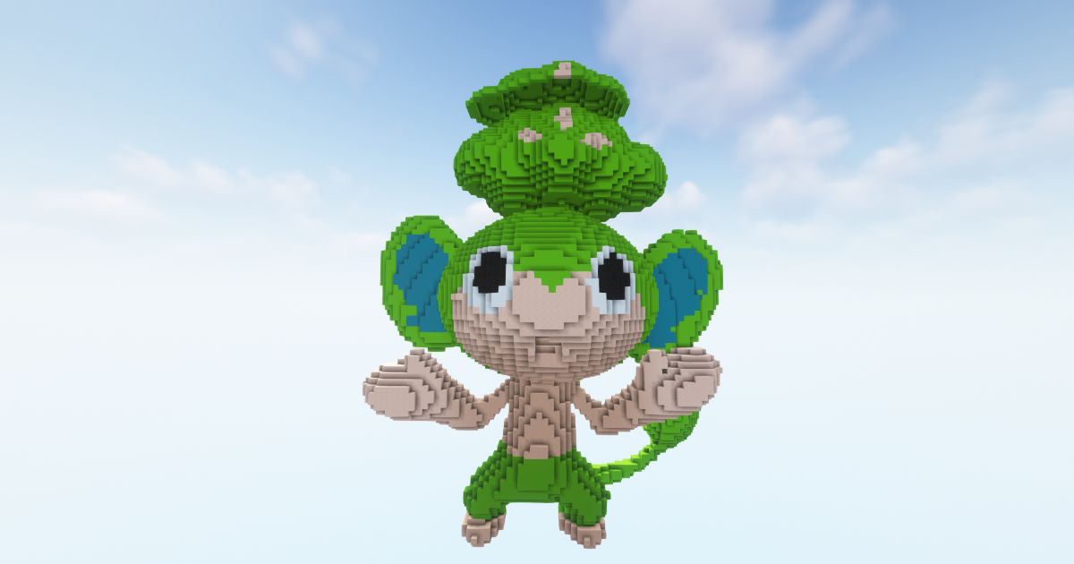 Minecraft Pokémon Pansage Statue!